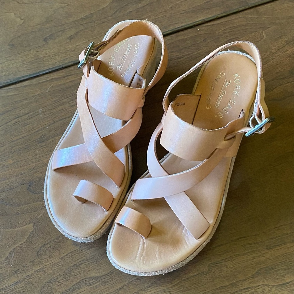 Kork-Ease wedge leather sandals size 8